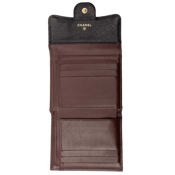 CHANEL Black Caviar Leather Logo Wallet - Picture 4 of 8
